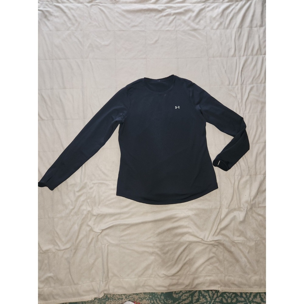 Under Armour Cold Gear Womens Black Longsleeve FITTED Crew Top Shirt Size. XL